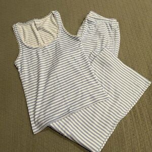 American Eagle Outfitters Light Blue & White Striped Tank Pajama Set